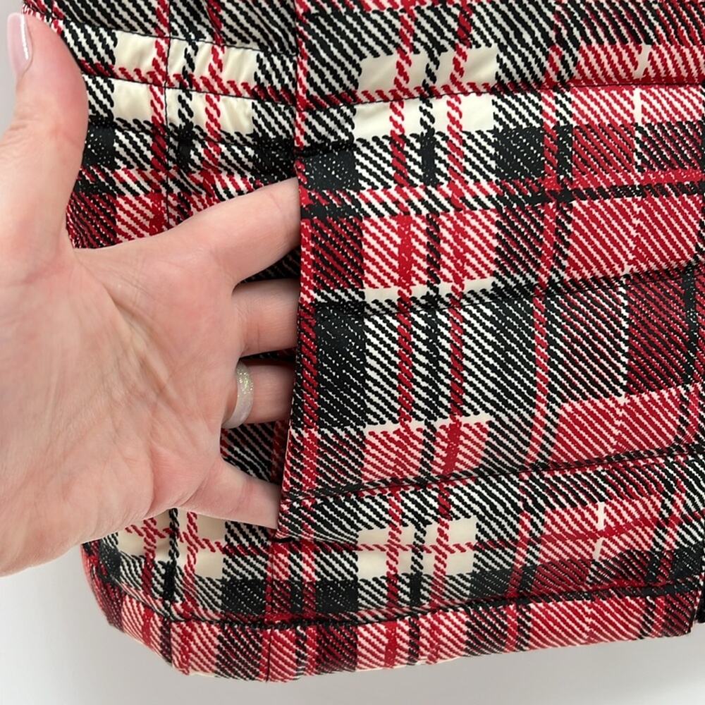 Talbots Women's Down Puffer Vest - Red Plaid - Small - Picture 4 of 6